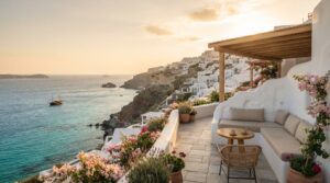 Scenic Mediterranean coastal view representing the best late summer destinations in September with warm golden light and turquoise water